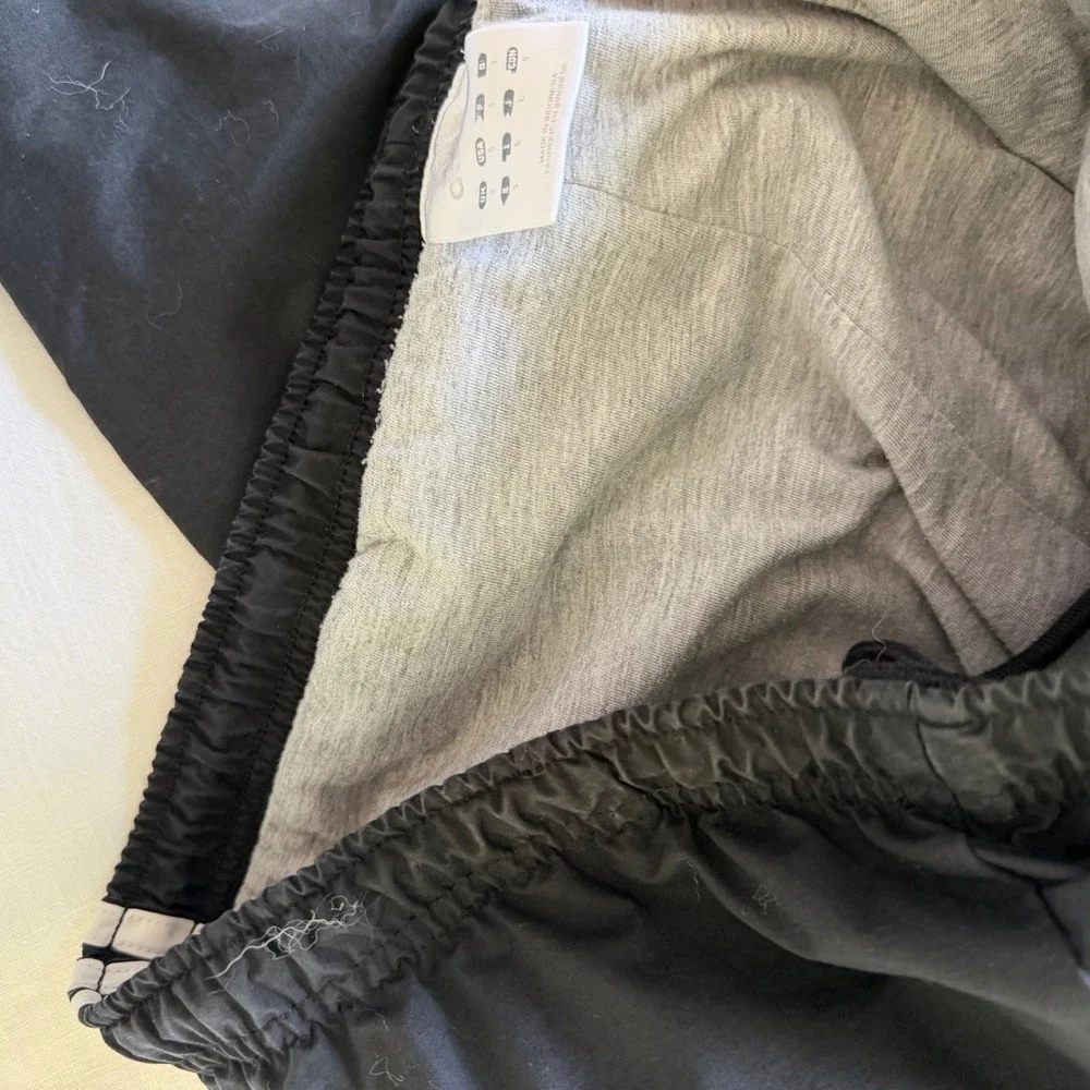 Y2K Adidas Black 3-Stripe Nylon Track Pants Trefoil Lined AZF001 Small